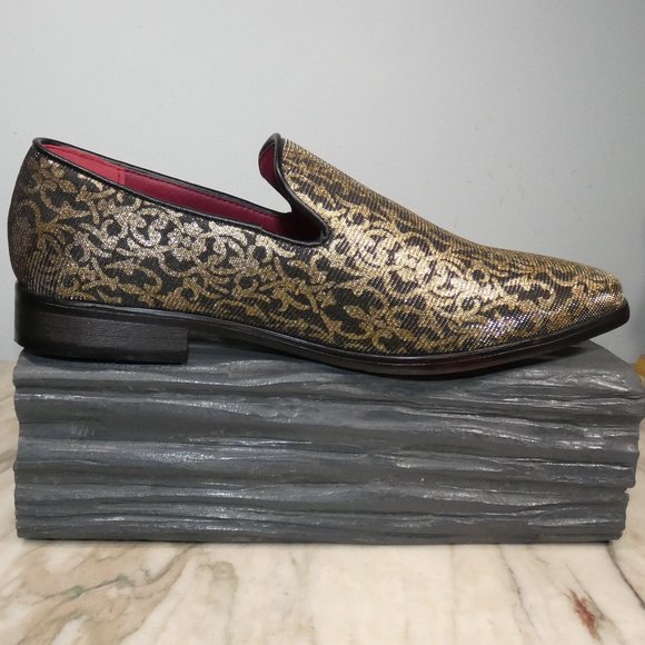 NICE! Men's Enzo Romeo Stylish Formal or Casual Gold Loafers Slip On 8(M) US - Picture 8 of 12